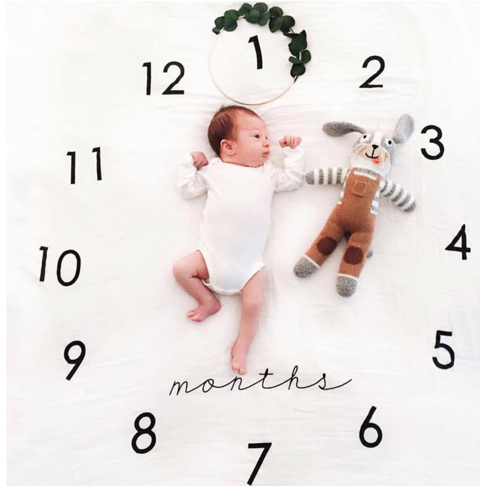 Baby Monthly Milestone Blanket | For Infant & Babies 0-12months 