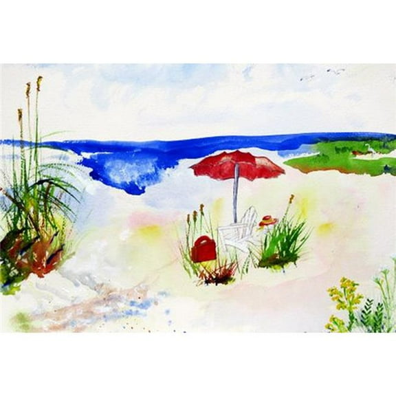 Red Beach Umbrella Outdoor Wall Hanging 24x30