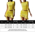 thumbnail image 2 of Vestido Falda Conjunto de 2 piezas para mujer Traje de fiesta ajustado con volantes de color sólido Kuymtek Amarillo T M para Mujer, 2 of 9