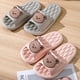 thumbnail image 4 of Zapatillas de baño antideslizantes con Oso de dibujos animados para mujer, Chanclas de suela suave para el hogar, informales, a la moda, novedad de verano, 4 of 7