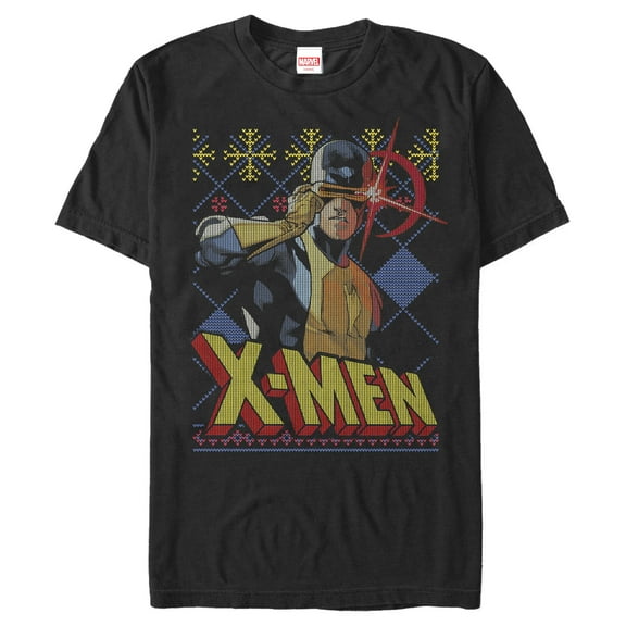 Men's Marvel Ugly Christmas X-Men Cyclops Graphic Tee Black 3X Large