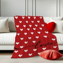 Nkmbld Valentine's Day Throw Blanket Red Pink Heart Fuzzy Blanket Romantic Love Heart Decorative Soft Cozy Flannel Blanket for Mom Couple Home Bed Sofa Couch Chair