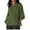 Green, variant on POTETI Shirts for Women Graphic Winter Casual Linen Shirt 3/4 Sleeve Round Neck Oversized Pocket T-shirt Loose Casual Shirt Lightweight Orange Blouse for Juniors