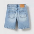thumbnail image 6 of Yuncity Boys Shorts Solid Color High Waist Elastic Button Ripped Jeans Lightweight Summer Casual Fashion Outdoor Daily Wear Kids Shorts Size 4-5 Years Blue, 6 of 7