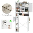 thumbnail image 5 of POAO 32"W Over the Toilet Storage Cabinet with Metal Frame and 7 Storage Shelves, Bathroom Organizer with Adjustable Shelves and Paper Holder, White, 5 of 10