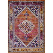 Ladole Rugs Sapphire Traditional Style Made in Europe Durable Turkish Small Runner Rug Carpet Tapis in Orange Burgundy