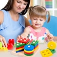 thumbnail image 4 of Juego de juguetes de matemáticas de clasificación de formas geométricas de madera para bebés Montessori educativo (B) Likrtyny juguetes de los niños, 4 of 9