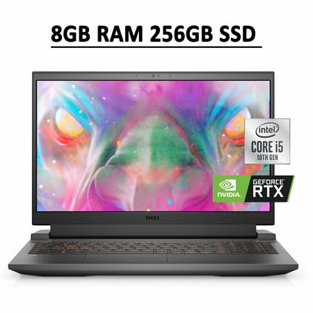 Dell G15 5510 Gaming Laptop 15.6" FHD 120Hz Anti-Glare WVA Display 10th Gen Intel Quad-Core i5-10200H 8GB RAM 256GB SSD NVIDIA GeForce RTX 3050 4GB Backlit Keyboard HDMI USB-C WiFi6 Win10
