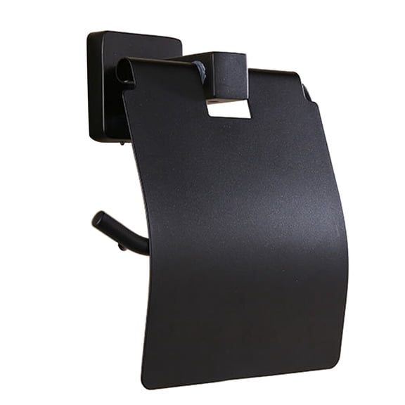 HEMOTON 2-Pack Black Freestanding Toilet Paper Holders with Rust-Resistant Finish, Bathroom Tissue Roll Stands for Home Use