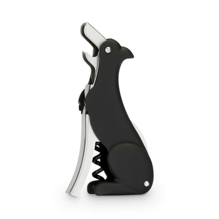 

True Zoo Buddy Black Dog Double Hinged Corkscrew Novelty Wine Key Waiter’s Corkscrew Bottle Opener