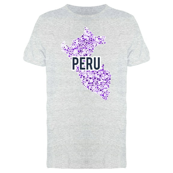 Peru Dotted Map Ts Tee Men's -Image by Shutterstock