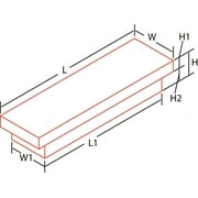 Dee Zee DZ10170L Red Label Single Lid Crossover Tool Box; .056 Brite-Tread Aluminum; Volume 8 cu. ft.; L 69.75 in. x W 20 in. x H 12.2 in.;