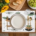 thumbnail image 4 of Navy Color Block Boho Placemats Set of 8, Abstract Bohemian Geometric Placemats for Dining Table, Place Mats for Kitchen Tabletop, Waterproof Wipeable Dining Table Mats Set, 4 of 9