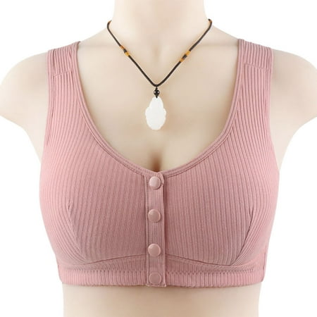 

Summer Savings Clearance! 2023 TUOBARR Bras for Womens Casual Sexy Front Button Shaping Cup Shoulder Strap Underwire Bra Plus Size Extra-Elastic Wirefree Pink