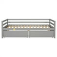 thumbnail image 4 of Wood Twin Size Daybed with Two Storage Drawers for Kids Teens, Multi-Functional Sofa Bed Dual-use Sturdy Twin Bed Frame for Living Room ,Guest Room and Children Room, No Box Spring Needed, Grey, 4 of 7
