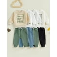 Baby Boys Pants Set, Long Sleeve Letters Sweatshirt Sweatpants