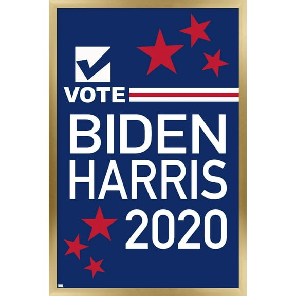 Trends International Vote - Biden/Harris 2020 Wall Poster 24.25" x 35.75" x .75" Gold Framed Version