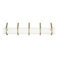 thumbnail image 4 of Kate and Laurel Rossmore Modern 5-Hook Wall Hanging Coat Rack, White and Gold, Decorative Modern Wood and Metal Double Sided Hanging Hooks for Wall Storage, 4 of 7