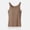 Khaki, variant on Women's with Chest Cushion and Summer Solid Color Base Integrated Chest Wrap Tank Top Round Neck Tank Top,Beige,L