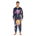 thumbnail image 2 of Universe Planets Stars Adult Onesie Pajamas Slim Fit Christmas One Piece Suit Pjs for Women and Men Hooded Zipper, 2 of 7