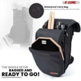 thumbnail image 7 of 5 Core Drum Practice Pad Set 12" Adjustable Snare Drumming Stand Double Sided Silent Drummer Kit - DPAD COMBO BLK, 7 of 7