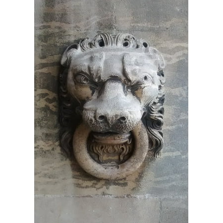 - LAMINATED POSTER Sandstone Lion Stone Carving Sculpture Lion's Head Poster Print 24 x 36