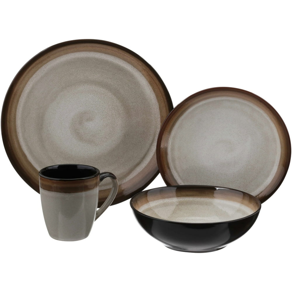 Gibson Home Terra Bella Brown 16Piece Dinnerware Set