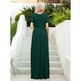 thumbnail image 2 of CALIPESSA Womens Summer Casual Loose Plain Swing Round Neck Short Sleeve Floor Long Maxi Dress With Pocket, 2 of 5