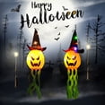 thumbnail image 6 of Clearance Party Light-up Decoration under $10,Halloween Decorations Outdoor Decor Hanging Lighted Glowing Pumpkin Witch Hat With 3 Lighted Up Scary Orange Halloween Decorations For Indoor Outsid, 6 of 8