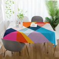 thumbnail image 3 of Yayeee Tablecloths 54" x 54" Rectangle Wrinkle Resistant Party Table Cover, Colorful Triangles, 3 of 8
