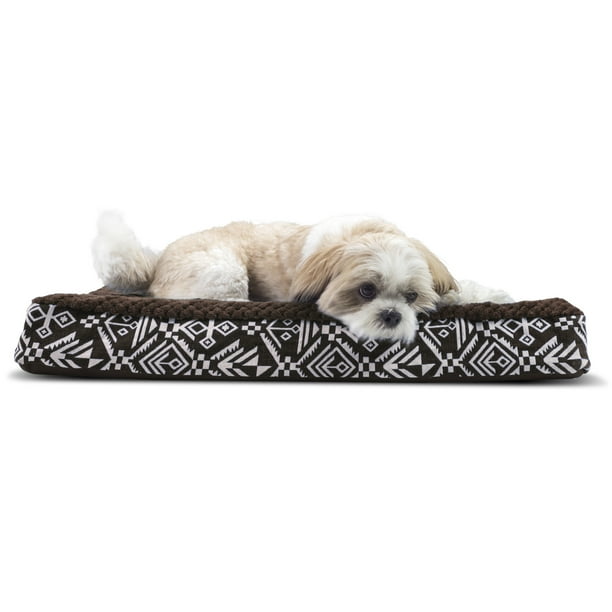 FurHaven Pet Dog Bed Deluxe Memory Foam Plush Kilim Mattress Pet Bed