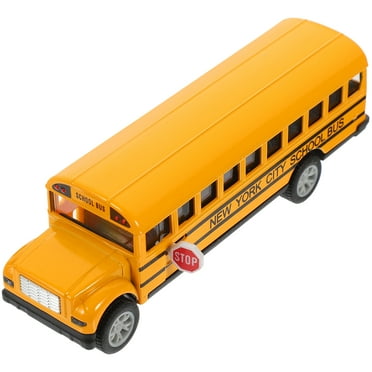 School Bus Pull Back Car with Pull-Back Action Model Kids Musical Toys Mini Child Campus Alloy