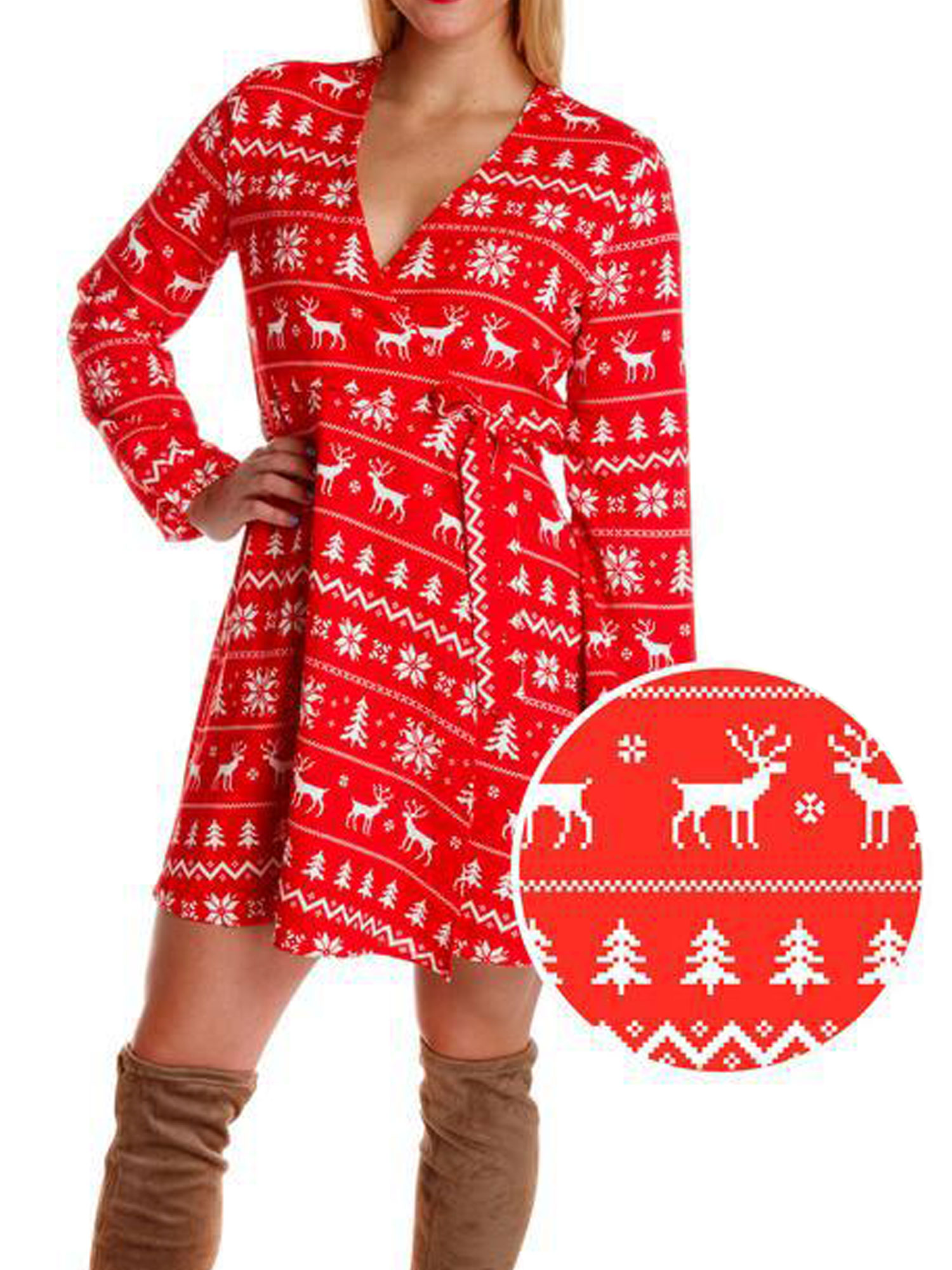 V neck christmas dress Clearance