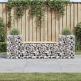 thumbnail image 4 of vidaXL Patio Bench Outdoor Park Bench Seating Gabion Design Solid Wood Pine, 4 of 16