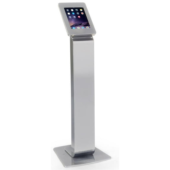 Displays2go ADA Compliant iPad Stands, Locking Enclosure – Silver (ADAIP105SV)