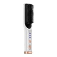 thumbnail image 1 of Cepillo alisador y rizador inalámbrico 2 en 1 con control de calor cerámico, recargable por USB, tamaño viaje, blanco., 1 of 5