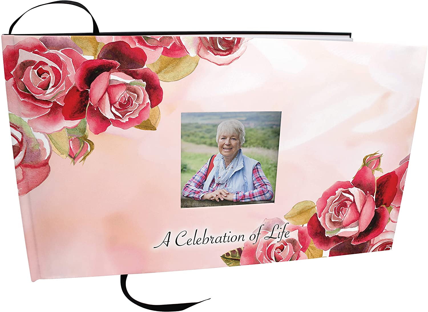 Holy Roses Matching Themed 'Celebration of Life' Guest Book for Funeral
