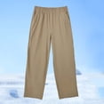 thumbnail image 4 of Girls Elastic Waist School Uniform Pants Pull-On Relaxed Fit Straight Leg Khaki,Size 14 T, 4 of 5