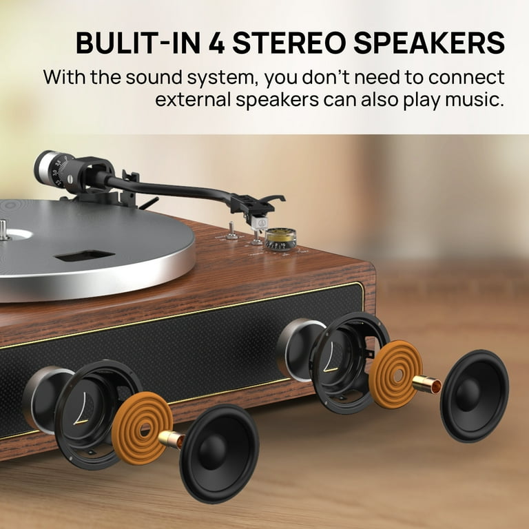 Turntable with built in speakers 2025