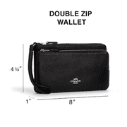 Coach Women's Double Zip Wristlet Wallet in Signature Canvas (IM/Walnut/Black)