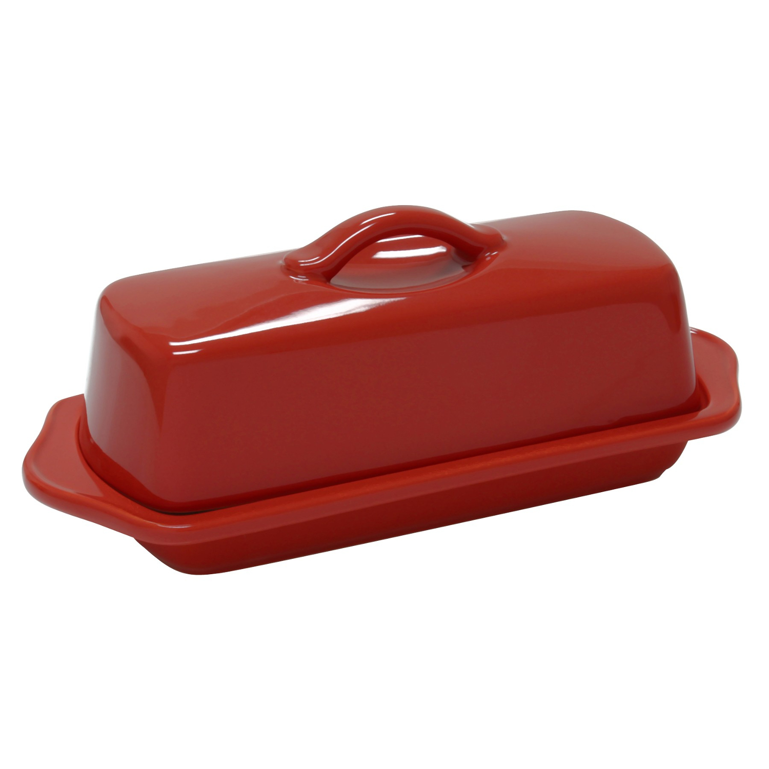 Chantal Cinnabar Red Ceramic FullSize Butter Dish