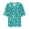thumbnail image 5 of Xdegoge Short Sleeve Womens Tops Plus Size V Neck T Shirt Floral Printed Summer Tunic Tops Oversized Loose Fit Boho Blouses, 5 of 5
