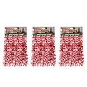 3pack 10ft red white Festive Garland,Christmas Tinsel Garland - 4.5in Width, Ideal for Christmas Furniture Decor, Flexible Decoration For Various Furniture