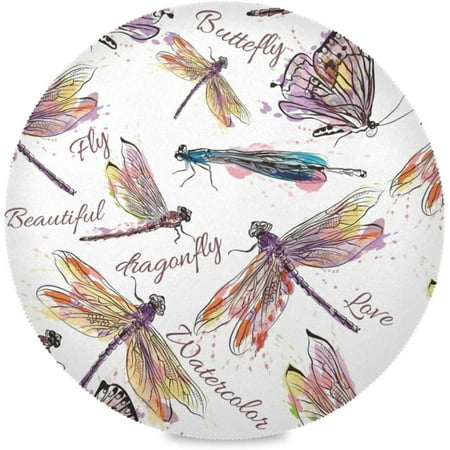 

Hyjoy Insect Dragonfly Round Placemats Set of 1 Table Mats for Kitchen Washable Non-Slip Place Mats Heat Resistant Place Mats for Kitchen Dining Table Decoration
