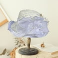 thumbnail image 4 of Sunsanly Big Brim Hat Organza Hats Summer Beach Cap Hats for Women Church Hats for Women Organza Victorian Hat Fancy Tea Party Hats Wedding Fascinator-White, 4 of 8
