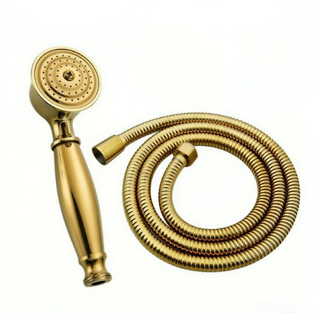 FACEGA Gold Color Brass Hand Shower Head Telephone Style Bathroom Handheld Shower Spray with 1.5m Shower Hose