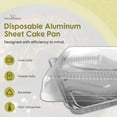 KitchenDance Disposable Aluminum Half Size Sheet Cake Pans with Clear