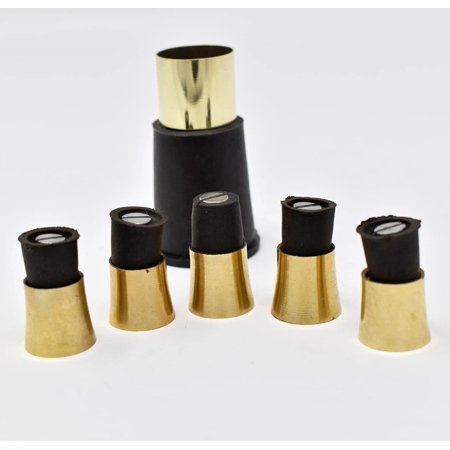 Walking Cane Tips Wooden Stick Bottom Rubber Brass Replacement Reinforced Rubber Foot Pad Screw Tip for Canes with Brass Collar Rubber Brass tip Set of 5 pc.