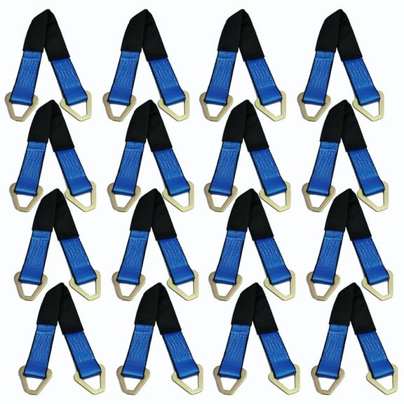 (16 Pack) 36" HD Axle Straps Car Hauler Tow Truck Wrecker Wheel Tie Down Strap