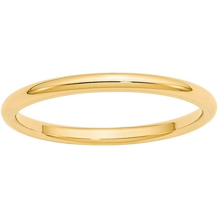 Primal Gold 14 Karat Yellow Gold 2mm Standard Comfort Fit Band Size 7
